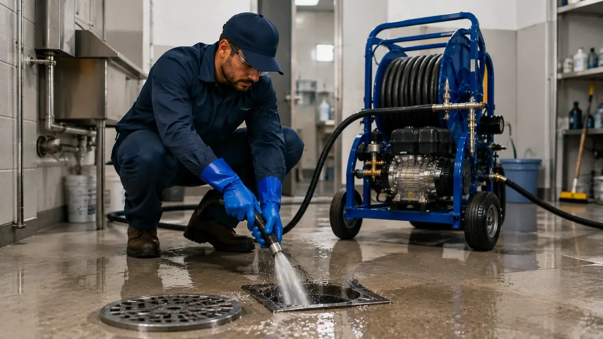 Floor Drain Hydro Jet Cleaning in Riverside